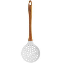 Escumadeira De Silicone Bambu Colher De Cozinha Marmorizada
