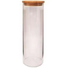 Pote Hermético 1650ml Vidro Borosilicato Tampa Bambu Vika