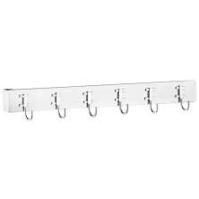 Barra Magnética Imã 40cm Com 6 Ganchos Multiusos Para Facas e Utensílios Aço Inox