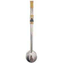 Bomba Pingente Chimarrão Aço Inox 304 Ouro 18k Inteira Brasão