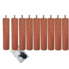 Conjunto de 9 Pés de Madeira 20cm Dimader Pé para Cama Box Casal Pé Palito Mel