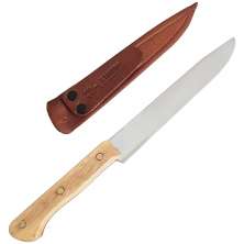 Faca Coqueiro 6' Artesanal para Carne Cozinha Frios Temperos Aço Carbono 1070 Bainha de Couro