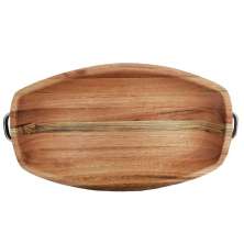 Gamela de Madeira com Alças 54x30cm Travessa para Servir Chu