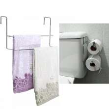 Kit Banheiro Toalheiro 45cm Box Suporte Porta Papel Descarga