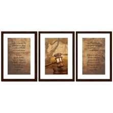 Quadro Advogado Direito Juramento 3 Peças Moldura Tabaco