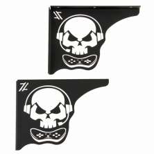 Mão Francesa Aço Preta 20cm Caveira Gamer Decorativa para Prateleira Zarg