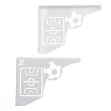 Mão Francesa Decorativa 20cm Campo de Futebol Aço Branco par