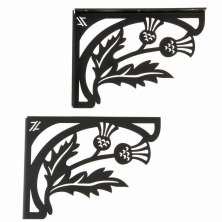 Mão Francesa Ornamentada Preta Aço 20cm Flor Brinco de Princ