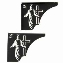 Mãos Francesas Pretas Decorativas 20cm Jesus Cristo Cruz em