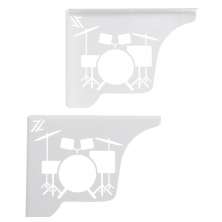Par Mão Francesa Ornamentada Música Bateria 20cm Epóxi Branc