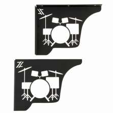 Par Mão Francesa Preta Decorativa 20cm Bateria Acústica Aço