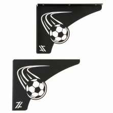 Par Mãos Francesas Pretas Decorativas 20cm Futebol Bola Rápi