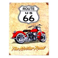 Quadro Moto Vermelho e Bege