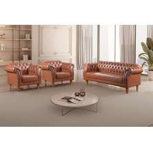 Conjunto Sofá E Poltronas Chesterfield Duque