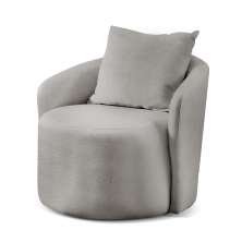Poltrona Decorativa Curva Califórnia Bouclé Cinza
