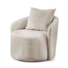 Poltrona Decorativa Curva Califórnia Bouclé Nude