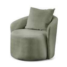 Poltrona Decorativa Curva Califórnia Bouclé Verde