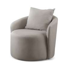 Poltrona Decorativa Curva Califórnia Linho Cinza