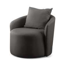 Poltrona Decorativa Curva Califórnia Linho Preto