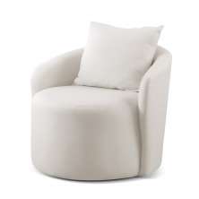 Poltrona Decorativa Curva Califórnia Veludo Nude