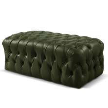 Puff Duque Chesterfield - Couro Ecológico Verde