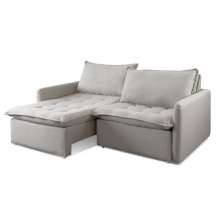 Sofá Cama Retrátil Califórnia 200 cm Linho Cinza