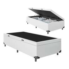 Baú Box Solteiro - 44x88x188cm - Couro Branco