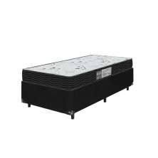 Cama Box Solteiro + Colchão D33 One Face - 56x88x188cm - Suede Preto