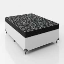 Cama Box Viúva + Colchão D20 - 51x128x188cm - Couro Branco