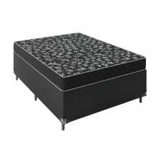Cama Box Viúva + Colchão D20 - 51x128x188cm - Couro Preto