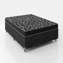 Cama Box Viúva + Colchão D20 - 51x128x188cm - Suede Preto
