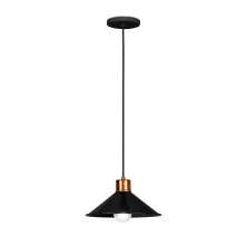 Lustre Pendente Queens Moderno Preto E Cobre Polido  Spotline