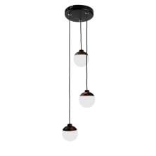 Pendente Mini Triplo Globo Small Preto 5w 4000k Spotline