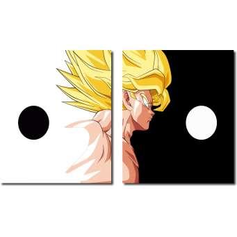 Quadro Decorativo Dragon Ball Z Goku Super Sayajin 2 Peças M17