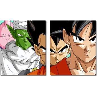 Quadro Decorativo Dragon Ball Z Goku Super Sayajin 2 peças m15