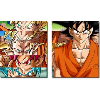 Quadro Decorativo Dragon Ball Z Goku Super Sayajin 5 Peças M8