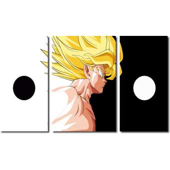 Quadro Decorativo Dragon Ball Z Goku Super Sayajin 5 Peças M8