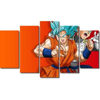 Quadro Decorativo Dragon Ball Z Goku Super Sayajin 3 Peças M15