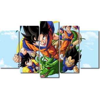 Quadro Decorativo Dragon Ball Z Goku Super Sayajin 5 Peças M14