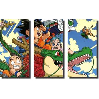 Quadro Dragon Ball Z Goku Super Sayajin 5 Peças Para Sala M3