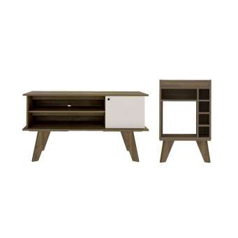 Set NATURALE - Mueble Tv120 y Biblioteca TOTEM -Mueble Auxiliar