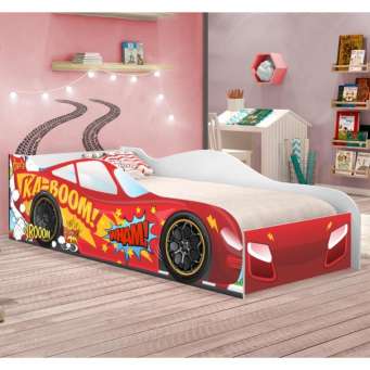 Cama Infantil Carro Drift 150x70 cm - Vermelho/Vermelho - Rpm Móveis