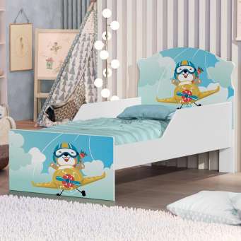 Cama infantil carro drift azul com colchao azul doce