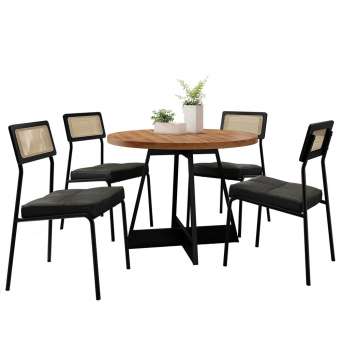 Conjunto Mesa de Jantar Quadrada - ELITTE PLUS com 8 cadeiras - AKILA