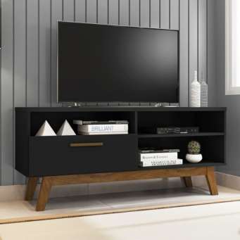 Rack para TV London com Porta Preto - Preto - 1 - thumbnail