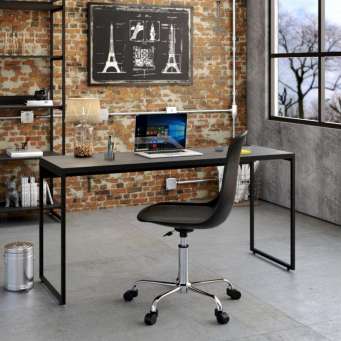 Mesa Em L 150cm Escrivaninha Diretor Metal Madeira Office