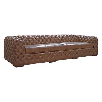 Sofa 3 lugares bradley couro marrom com os melhores preços