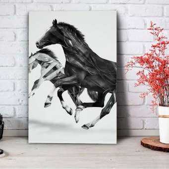 Adesivo de Parede Buraco Falso 3D Cavalo Branco - M 61x75cm