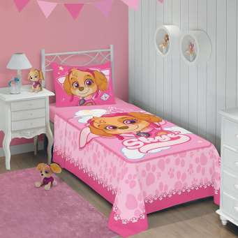 Jogo de Cama Solteiro Infantil Lepper Barbie Super Princesa Rosa