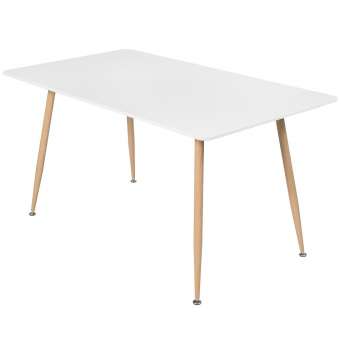 Mesa jantar em resina branca Alba, mesa de resina